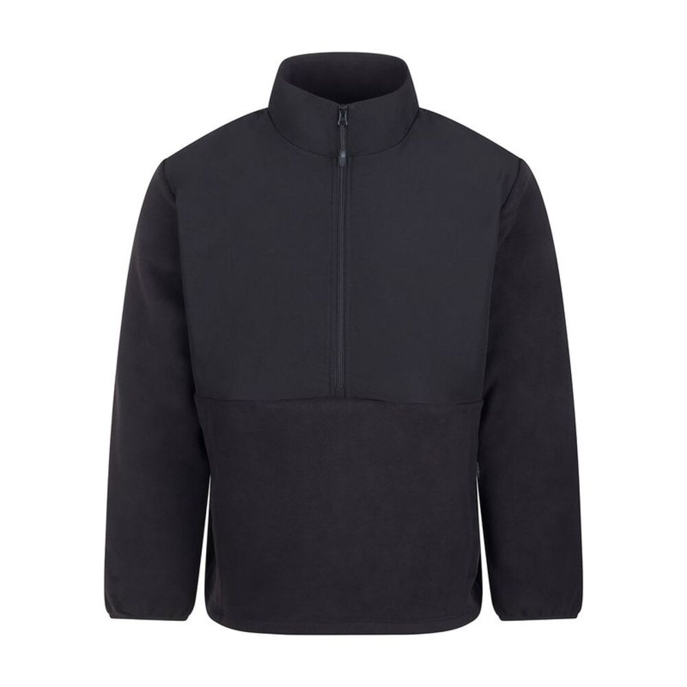 Front Row Mens Microfleece Half Zip Fleece Top / Black